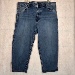 Lands' End Jeans Mens 46T Square Rigger Blue Excellent Straight Leg Denim